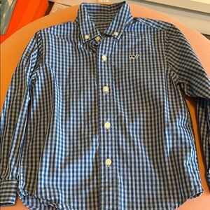 Vineyard Vines Blue Checkered Kids Shirt
